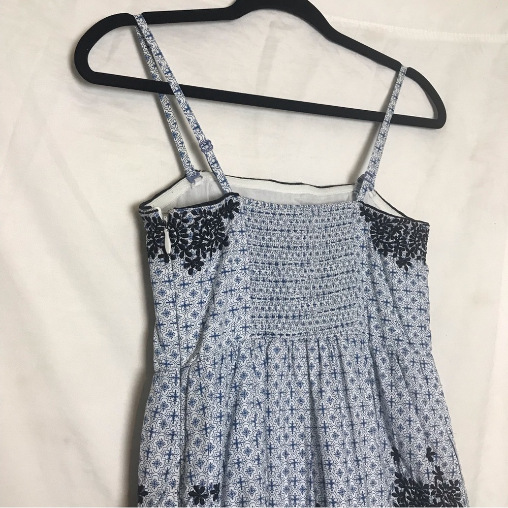 Moulinette Soeurs Coquette Blue Floral Embroidered Fit & Flare Dress Size 0 Boho - Picture 7 of 16